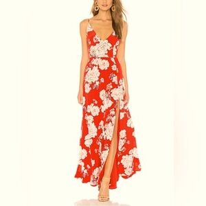 Yumi Kim Jasmine Maxi Dress in Sweet Jasmine Red- size S